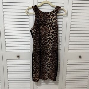 Vintage Style Leopard Print Sleeveless Mini Dress NWT